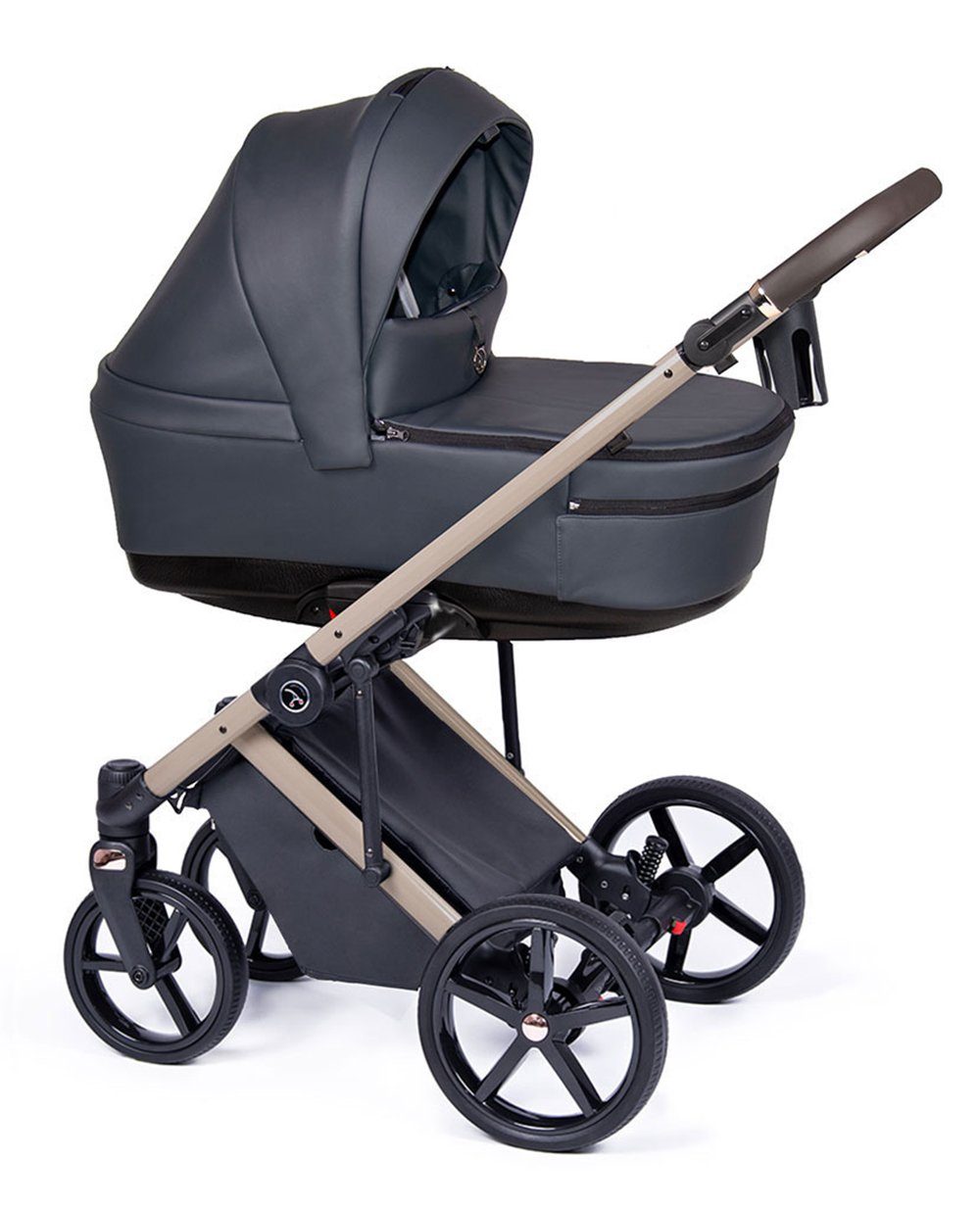 babies-on-wheels Kombi-Kinderwagen - 1 Designs beige Teile Grafit = Fado - 15 21 in 3 Gestell Kinderwagen-Set in Eco