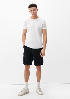 QS Jeansshorts Loose Fit: Bermuda aus Denim Label-Patch