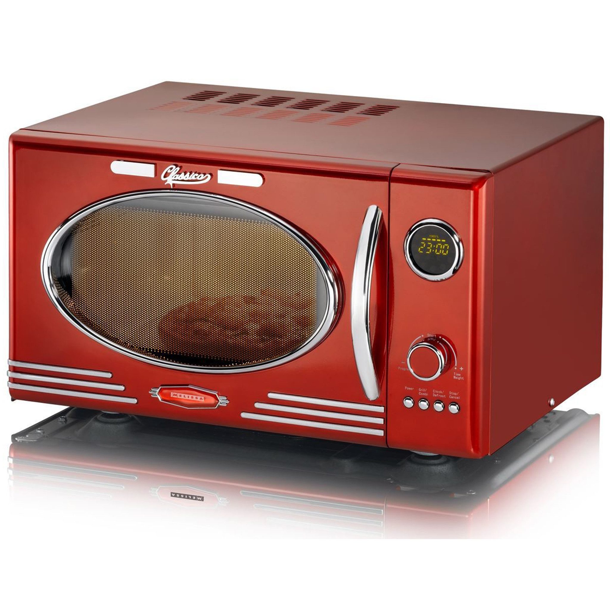 MELISSA Mikrowelle, 23 l, Vintage-Design, LED-Display & bis zu 1000W mit Grillfunktion