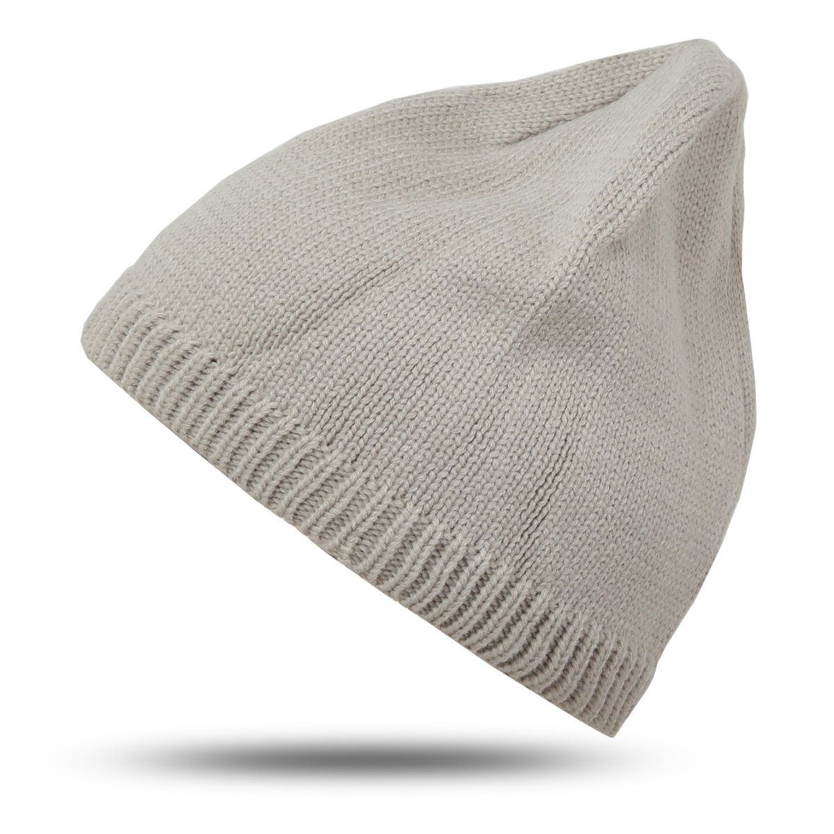 Sonia Originelli Strickmütze Strickmütze unifarben schlicht beige unisex Ungefüttert, Winter Onesize Herbst Beanie