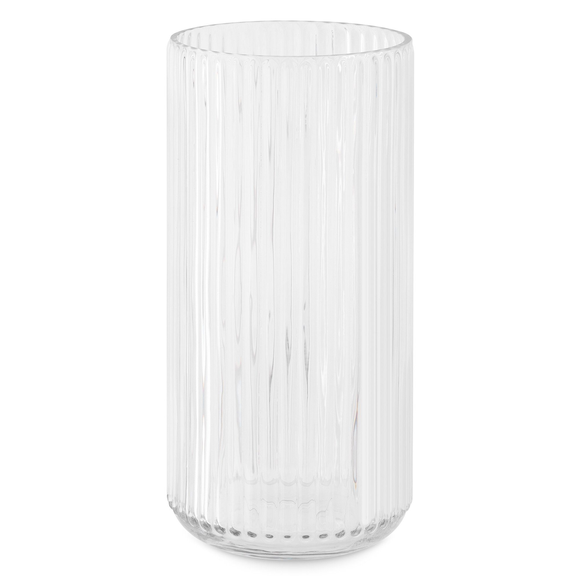 Navaris Dekovase Glasvase geriffelt groß 25cm Höhe - Blumenvase Glas minimalistisch n (1 St)