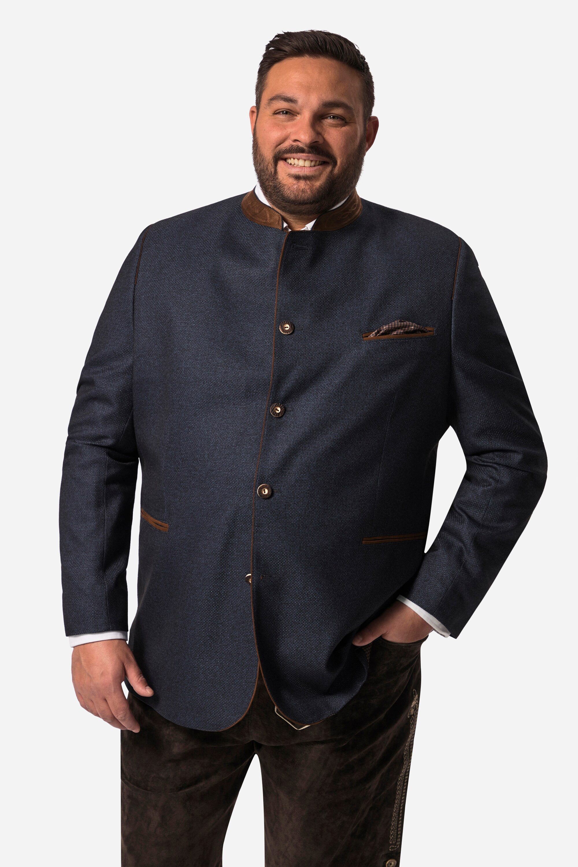 Men Plus Trachtenjanker Janker Trachten Leinenoptik Stehkragen