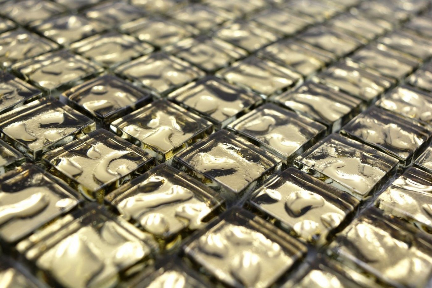 Thumbnail - Mosani Mosaikfliesen Glasmosaik Gold Fliesen Fliesenspiegel Wanddekor