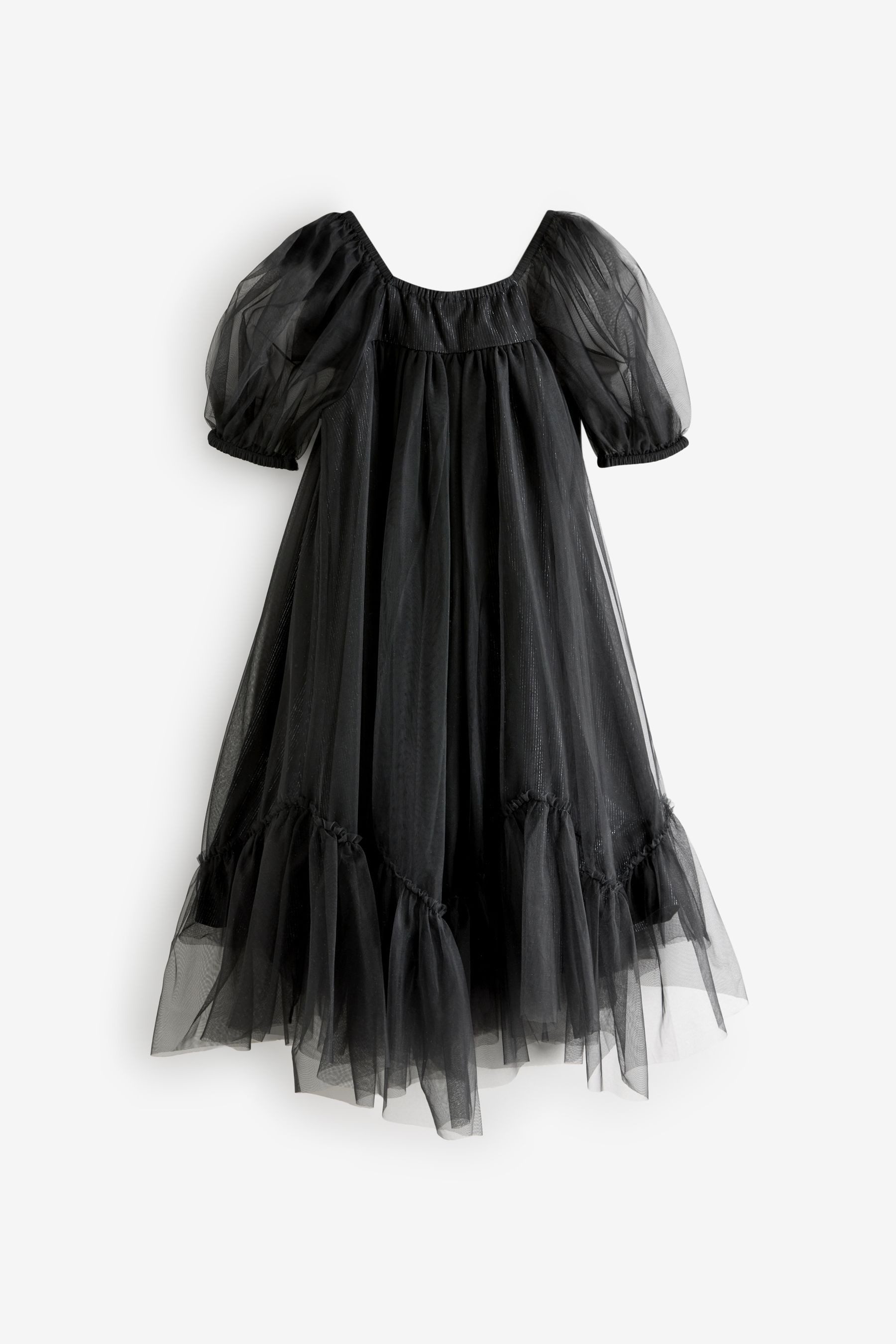 Next Tüllkleid Glitzerndes Netzstoff-Kleid mit Schleife günstig online kaufen