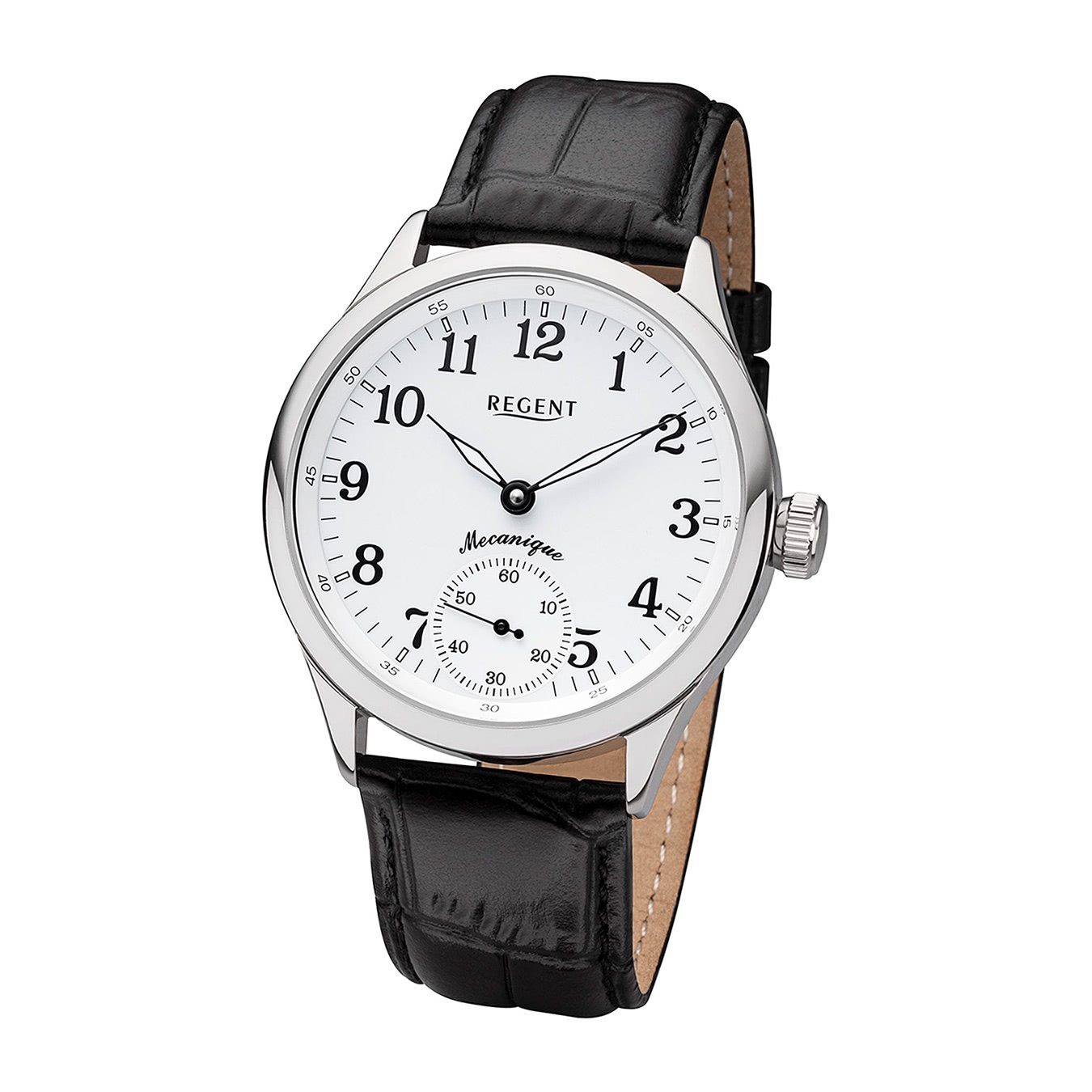 Regent Quarzuhr Regent Herren Armbanduhr Analoganzeige, Herren Armbanduhr  rund, groß (ca. 42,5mm), Edelstahl, Fashion