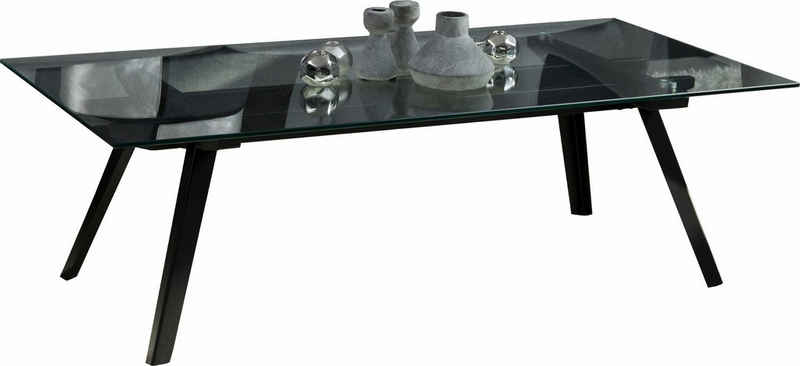 andas Couchtisch »Moritz«, mit Glastischplatte aus klarem Glas und schwarzlackiertem Metall Gestell