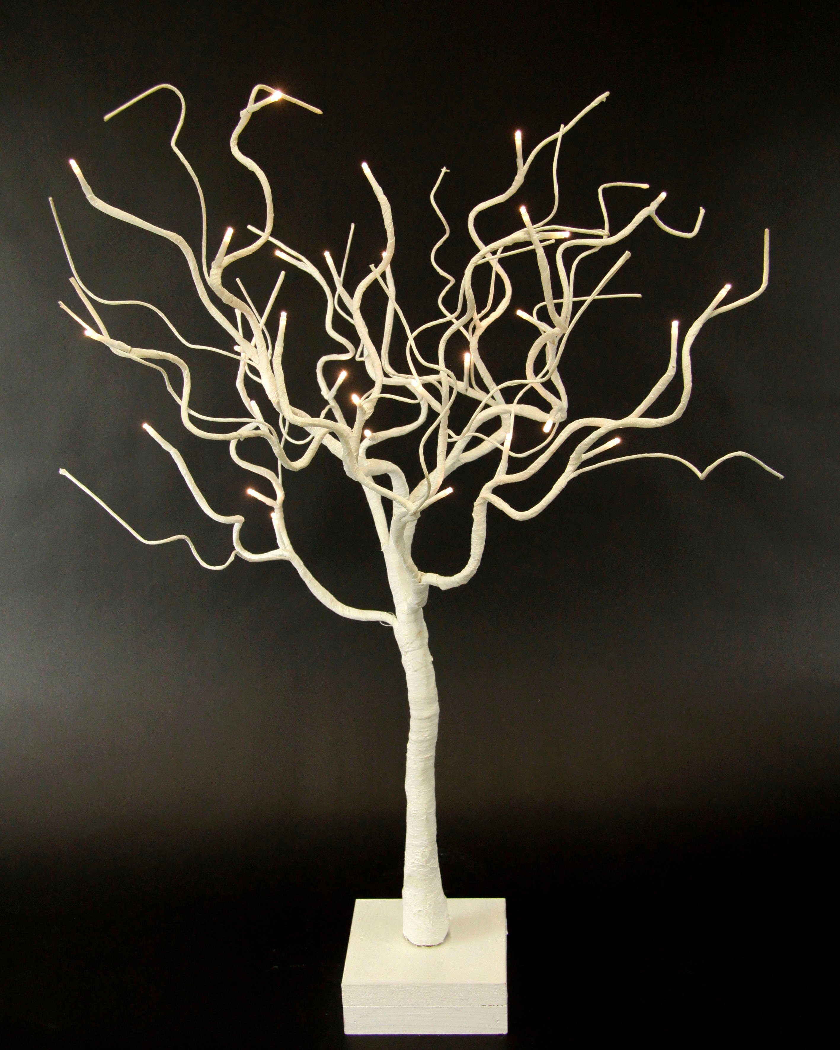I.GE.A. Dekobaum Künstlicher Weihnachtsbaum, Weihnachtsdeko (1 St), Kunstbaum mit Schnee und Beleuchtung, auf Holzfuß, Höhe 70 cm