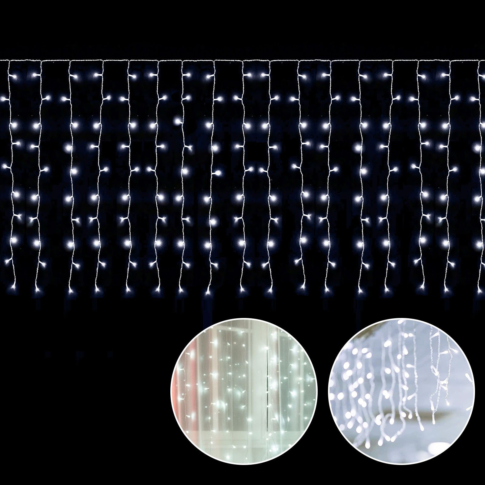 Salcar LED-Lichtervorhang LED Lichterkette Eisregenvorhang Außen, günstig online kaufen