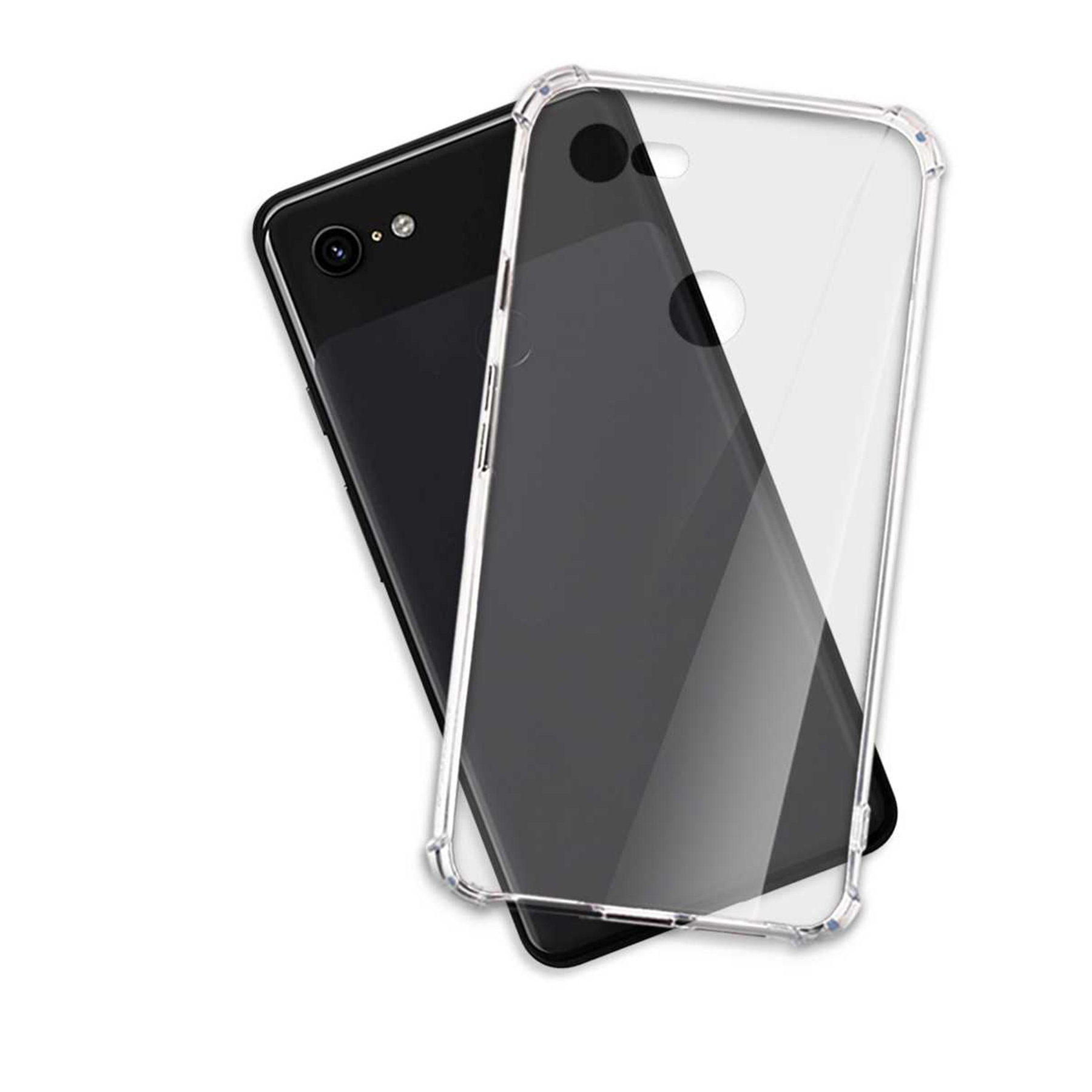 mtb more energy Smartphone-Hülle Clear Armor Case für Google Pixel 3, Transparente TPU Schutzhülle Case Backcover mit Anti-Shock Verstärkung