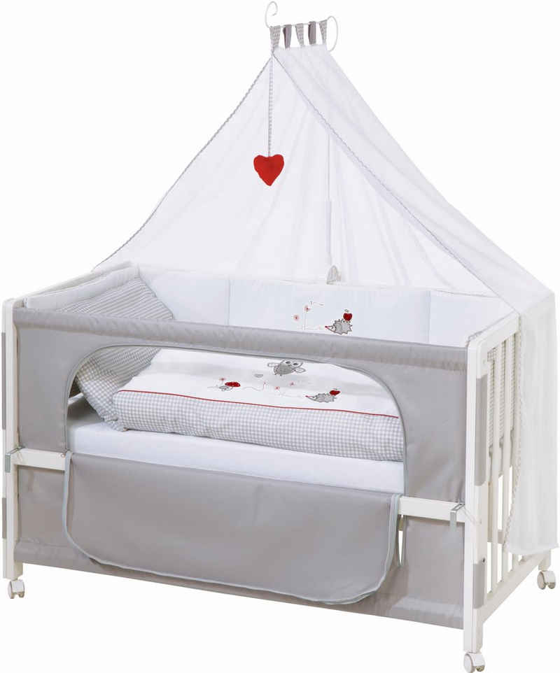 roba® Babybett »Room bed - Dekor Adam und Eule«, als Beistell-, Kinder- und Juniorbett verwendbar