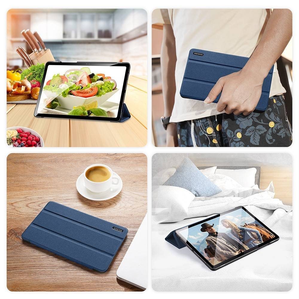 SAMSUNG TAB Hülle kompatibel mit GALAXY Etui mit Blau Buch Smartphone-Akku Ducis Dux S7 FE Tasche Brieftasche Standfunktion Smart Hartschale Schutzhülle Sleep Tablet