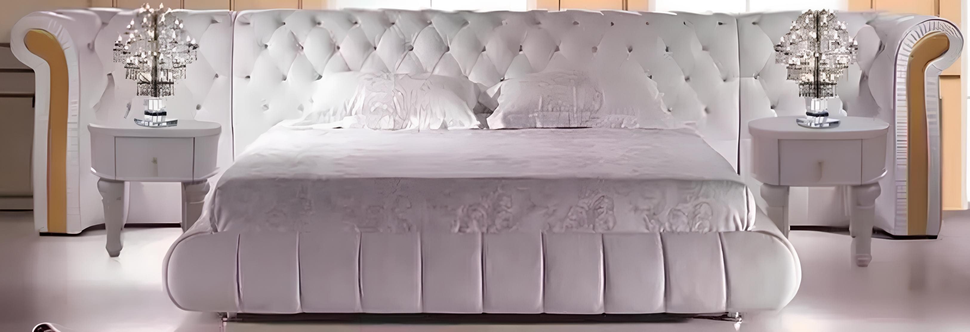 Xlmoebel Bett Chesterfield Doppelbett Designer Polster Doppel Ehe Bett SOFORT, Hergestellt in Europa