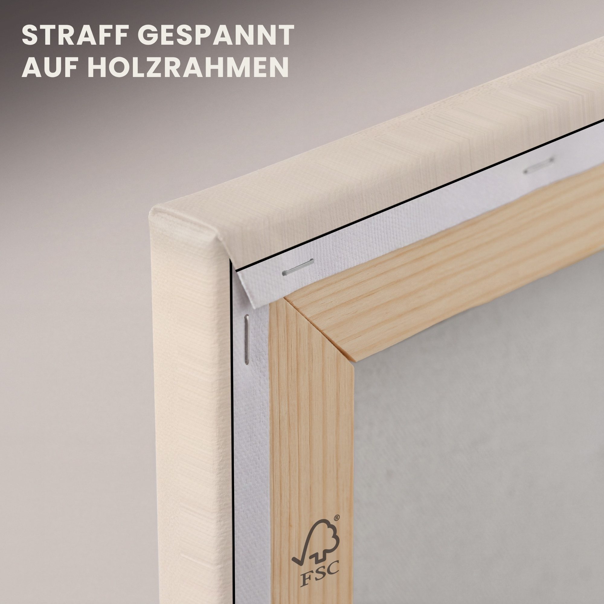 OneMillionCanvasses® Leinwandbild Grafisches geschwungenes Muster - Beige, Fotodruck (1 St), Leinwand Canvas Wandbild, Wanddekoration 20x30 cm – Bild 5 von 5