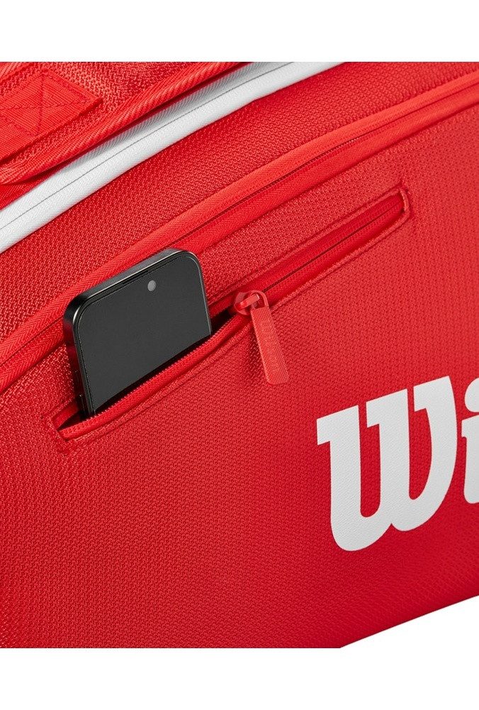 Wilson Sporttasche Tennis-Racketbag Super Tour 2025 (Schlägertasche, 3 Hauptfach) rot