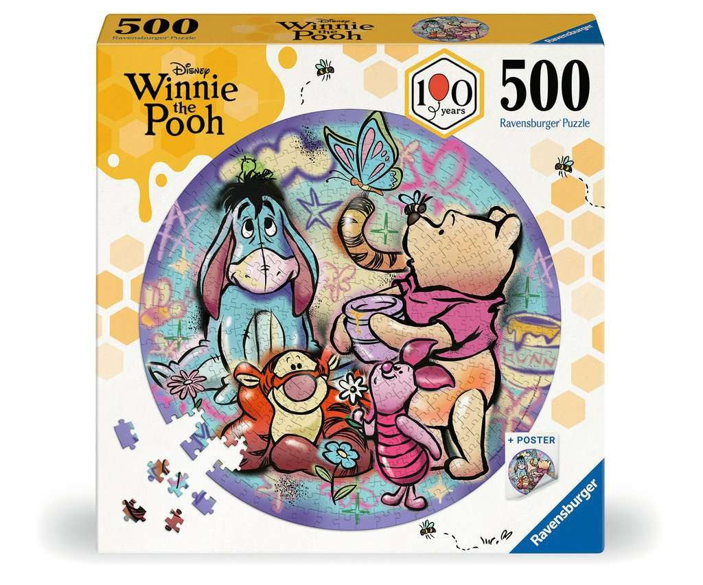 Ravensburger Puzzle Ravensburger Rundpuzzle Disney Winnie Puuh 500 Teile inkl. Poster, 500 Puzzleteile