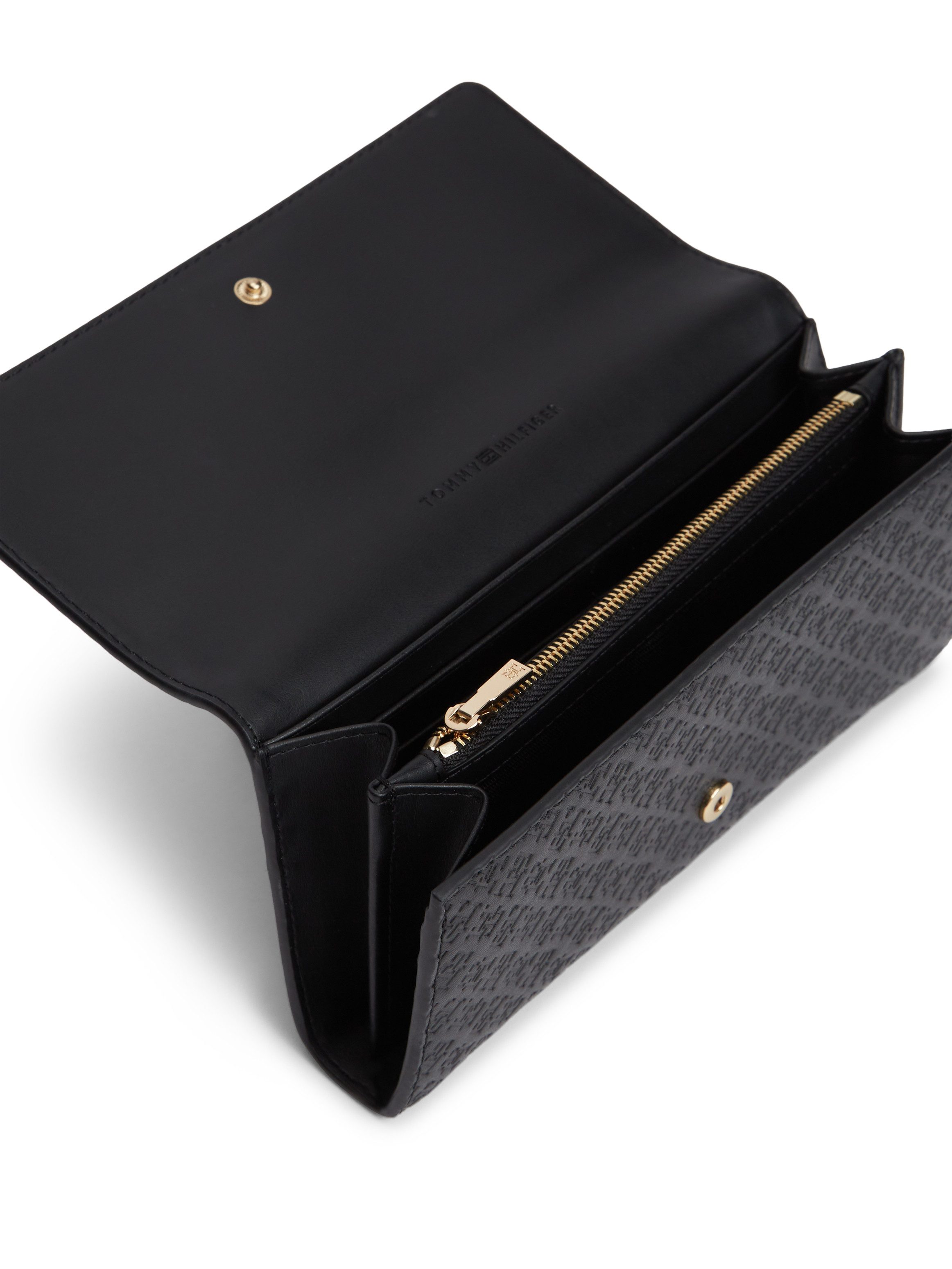 Tommy Hilfiger Geldbörse TH ICON LRG FLAP WALLET MONO, Damen Geldbeutel, Portemonnaie mit TH-Schmucklogo