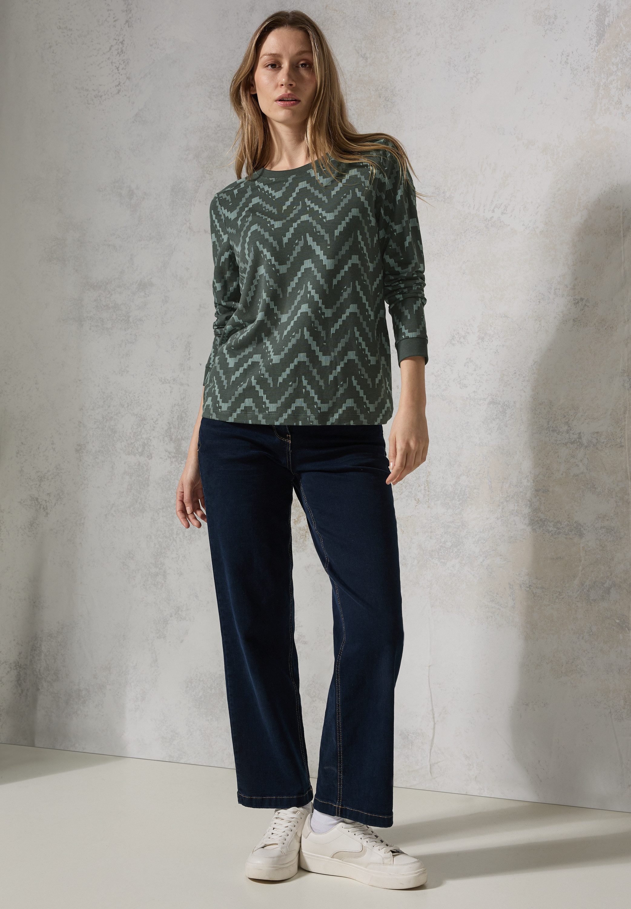 CECIL Langarmshirt mit grafischem Muster