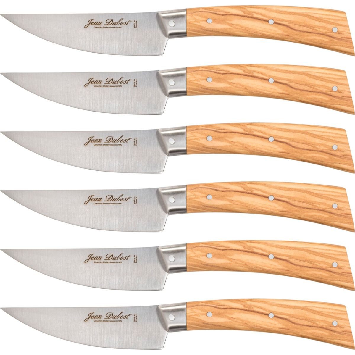 LAGUIOLE Zubereitungsmesser Jean Dubost Steakmesser Set 6 tlg., Olive