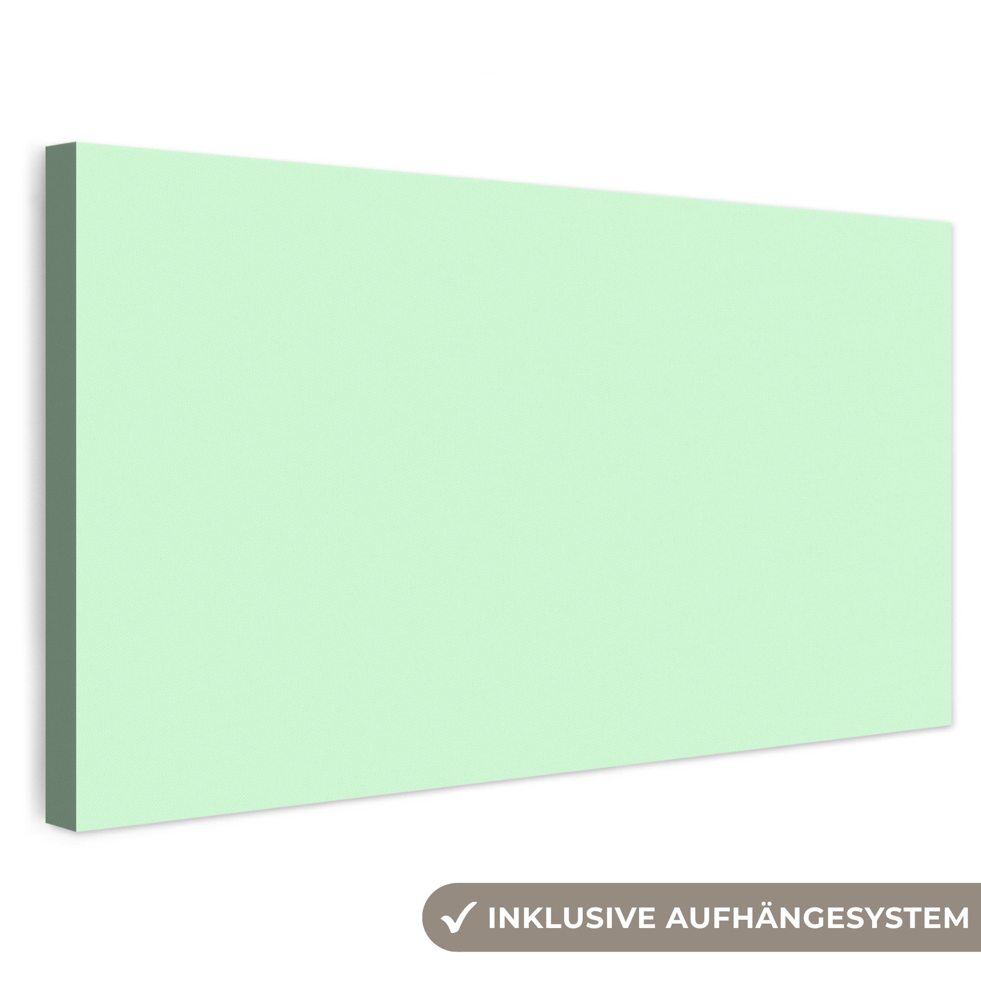 OneMillionCanvasses® Leinwandbild Panorama Blass – Mint – Grün, Fotodruck (1 St), Wandbild, Deko Schlafzimmer Wohnzimmer Flur 40x20 cm