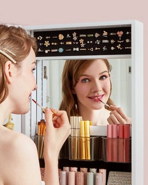 SONGMICS Schmuckschrank Spiegelschrank mit LED-Beleuchtung, Make-up-Spiegel