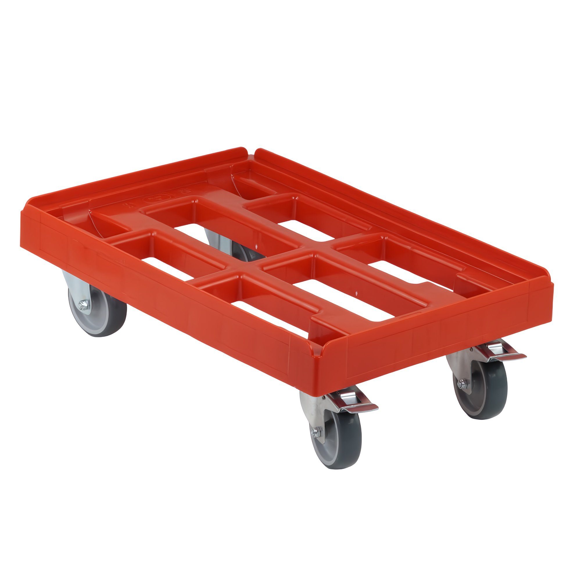 Logiplast Transportroller Transportroller für Kisten 60 x 40 cm mit 2 Bockrollen und 2 Bremsen, (1 Stück)