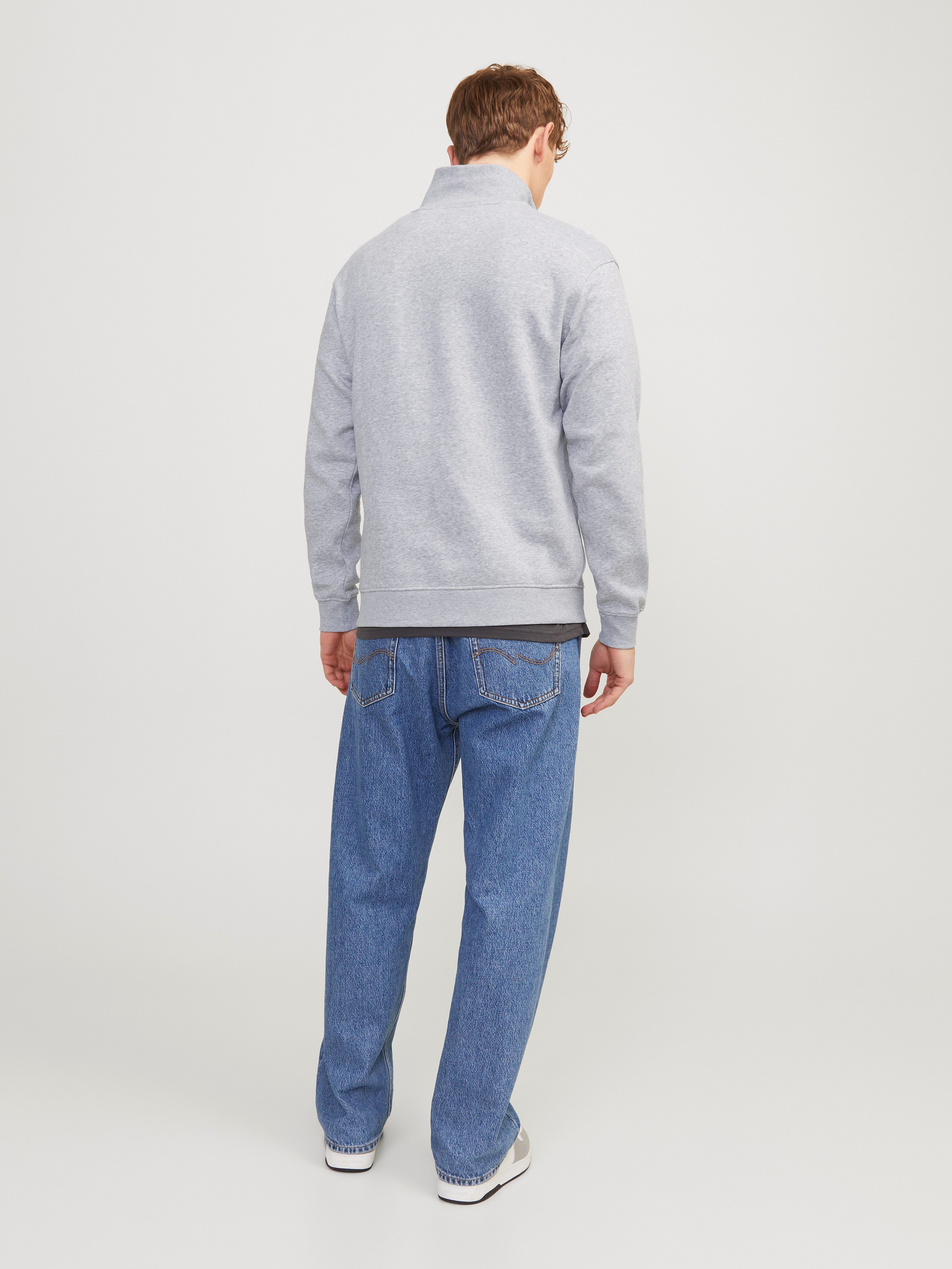 Jack & Jones Sweatshirt JJEBRADLEY SWEAT HALF ZIP NOOS Materialmix, relaxed fit