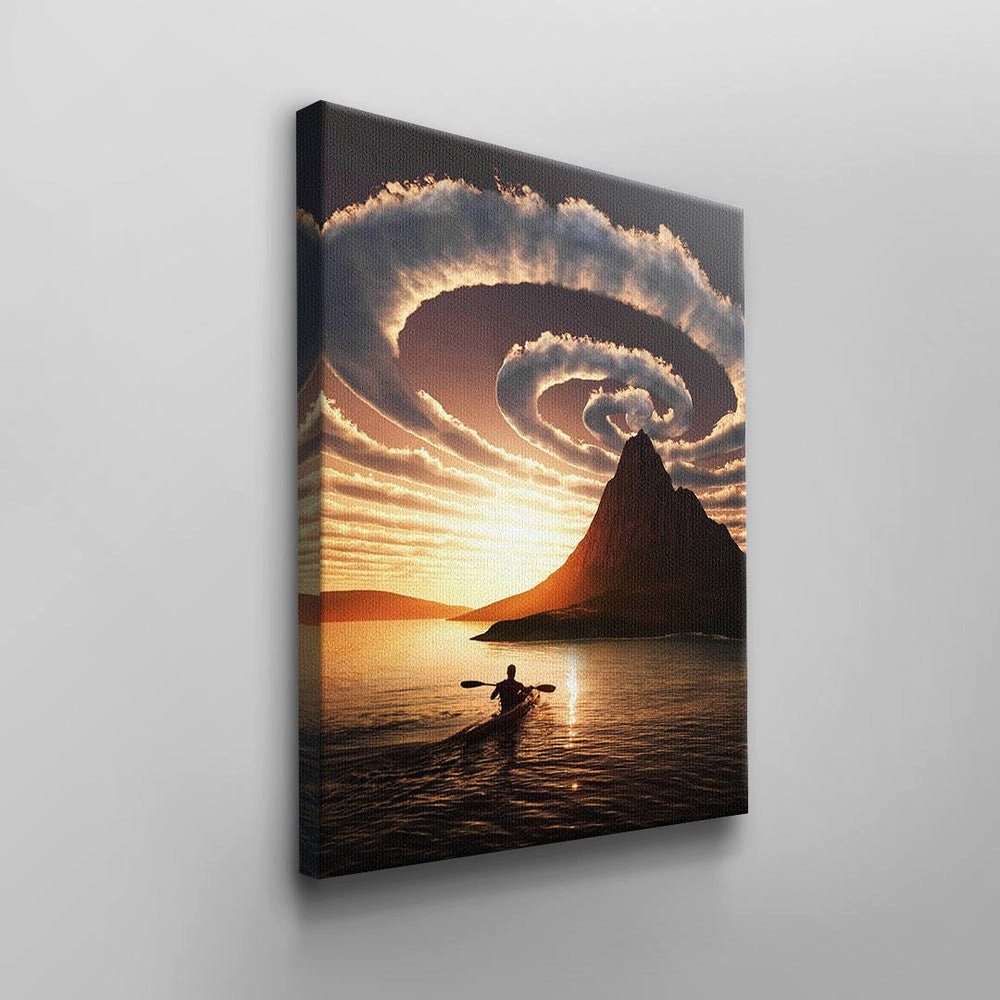 Wandbild Insel Rahmen mit Verlassene von DOTCOMCANVAS® Leinwandbild, schwarzer Natur