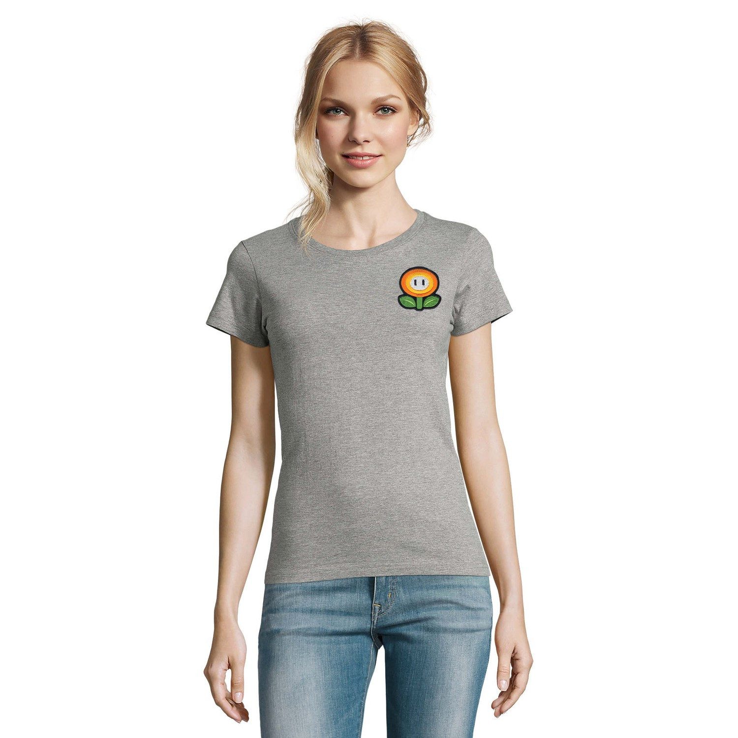 Blondie & Brownie T-Shirt Feuerblume Damen Tee Rundhalsausschnitt (Einzelartikel) Glutkern Blütenkraft Sommermotiv