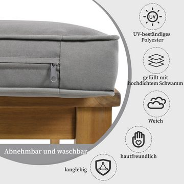 Merax Gartenlounge-Set für 7 Personen, (6-tlg., 1 3-Sitzer Sofa, 1 2-Sitzer Bank, 2 Stühle, 2 Couchtische), Gartenmöbel Set aus Akazie, Balkonset Seil Rope Lounge, Sitzgruppe