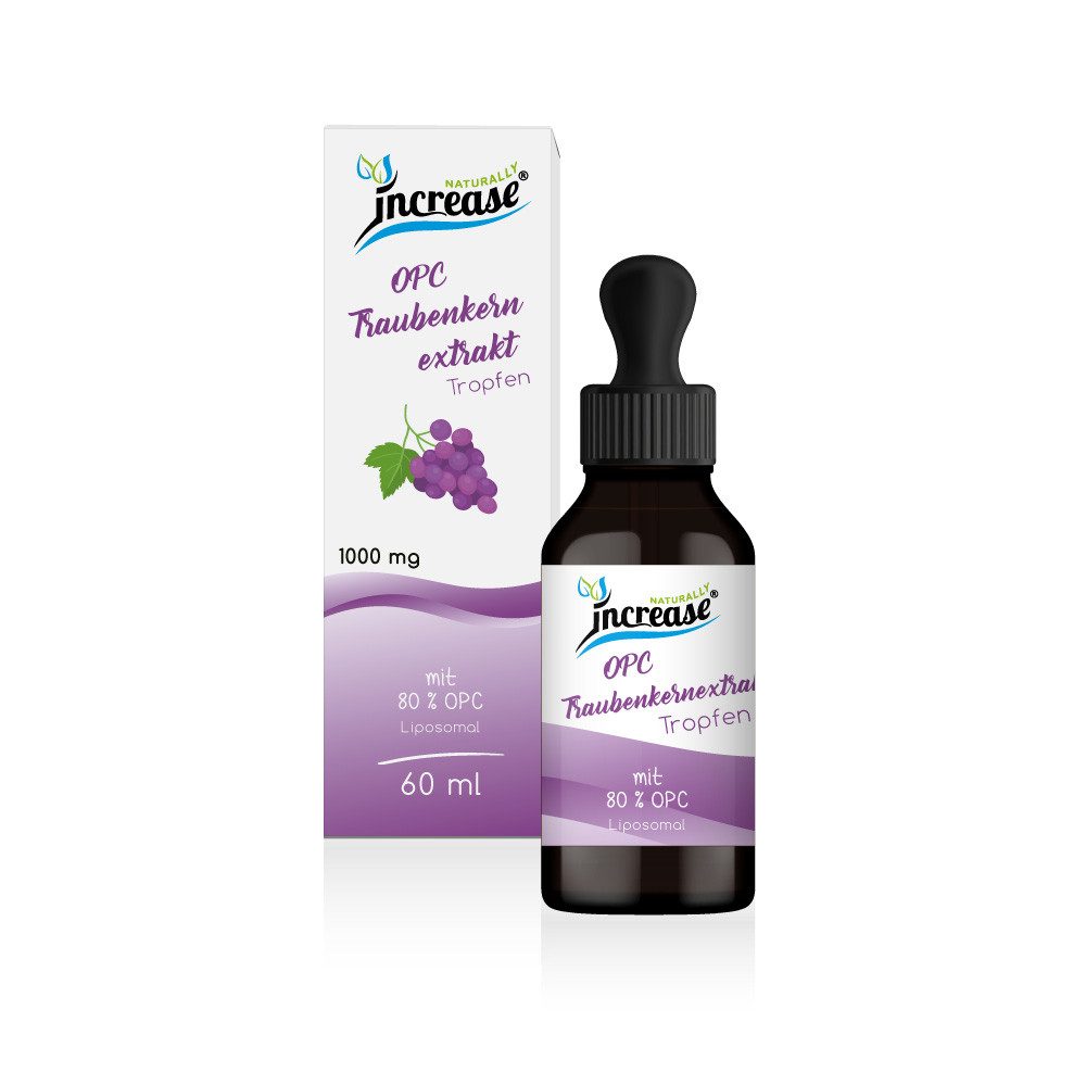 increase NATURALLY Liposomales OPC Traubenkernextrakt - 1000mg davon 800mg OPC Tropfen, 60 ml