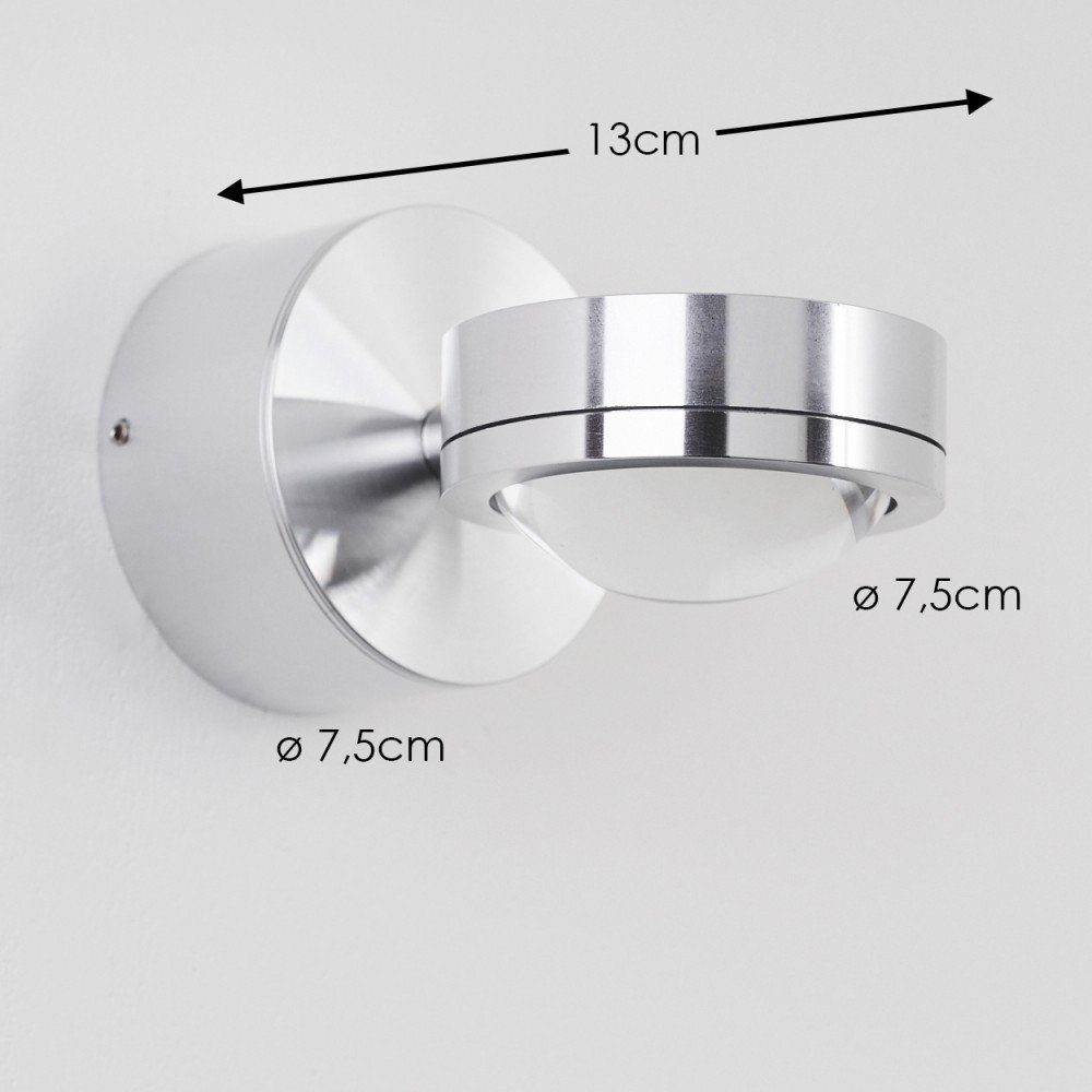 hofstein moderne Wandstrahler in Kelvin, Chromfarben/Klar, Wandleuchte Lumen; »Beura« Lichteffekt, Wandleuchte 3000 Metall mit aus IP44 300