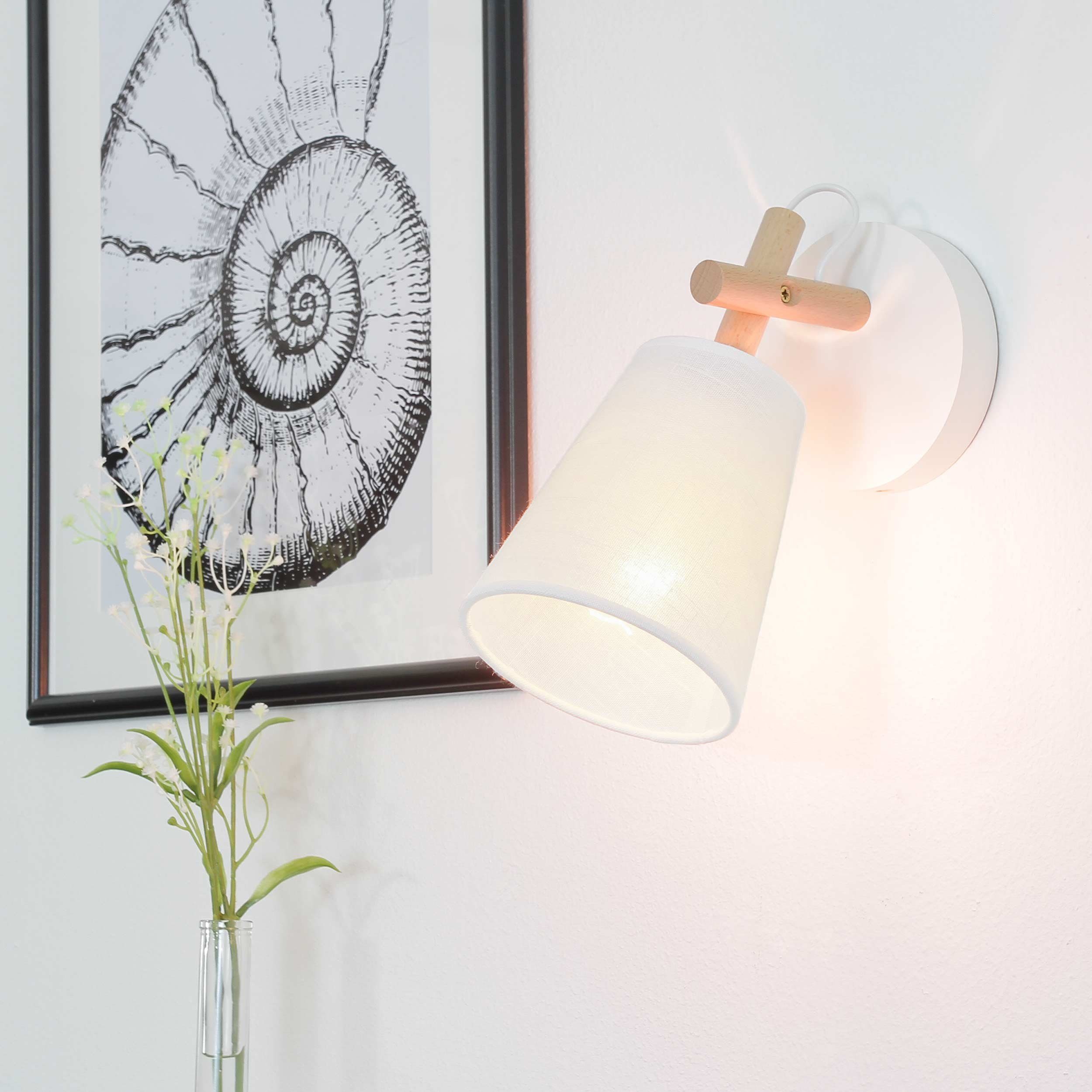Licht-Erlebnisse Wandleuchte VAIO, ohne Leuchtmittel, Wandlampe Skandinavisches Design Schlafzimmer Wohnzimmer Leuchte