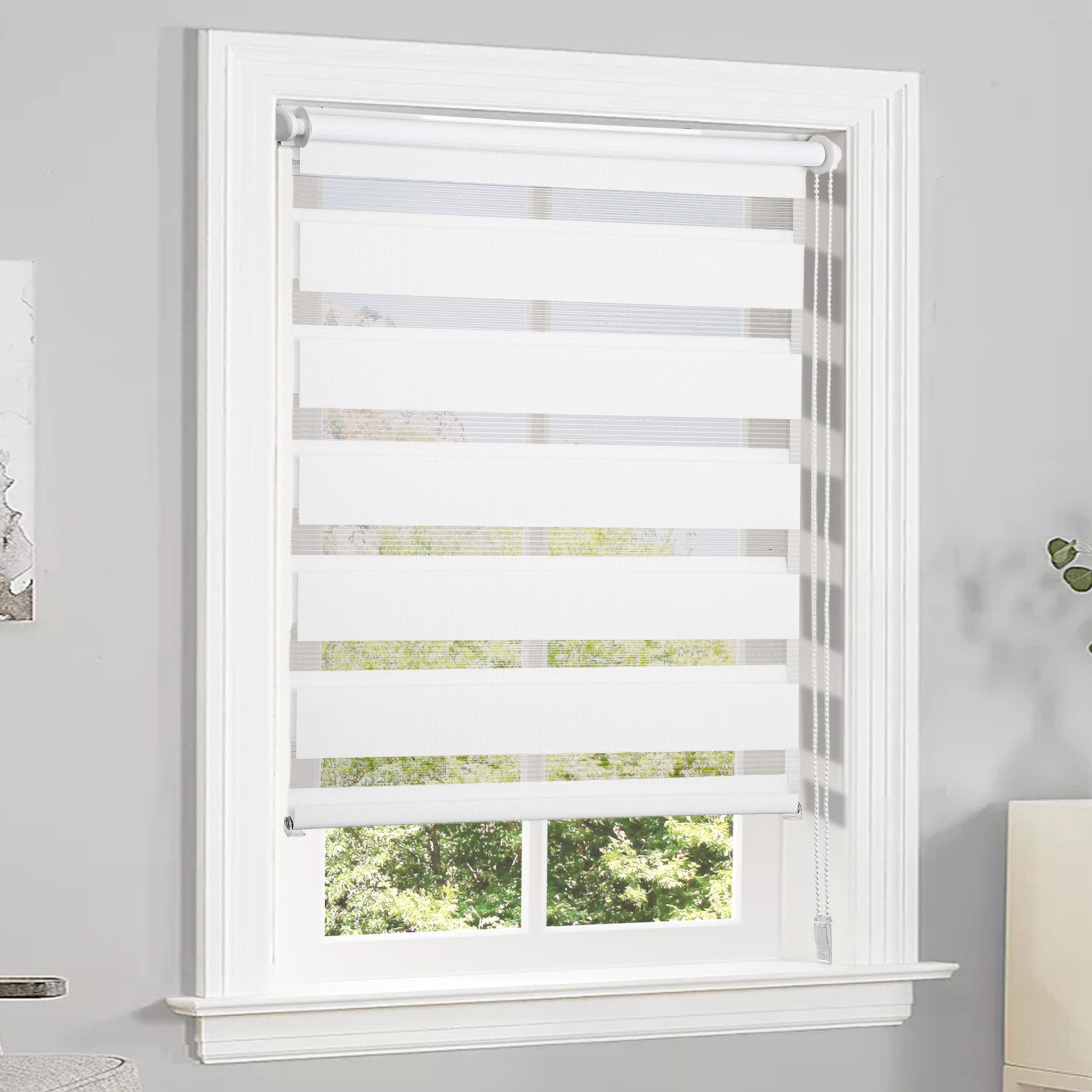 Seitenzugrollo Verdunklungsrollo ohne Bohren, Seitenzugrollo Verdunkelnd Klemmträger, Jibenhome, Sonnenschutz Sichtschutz, Hitzeschutz