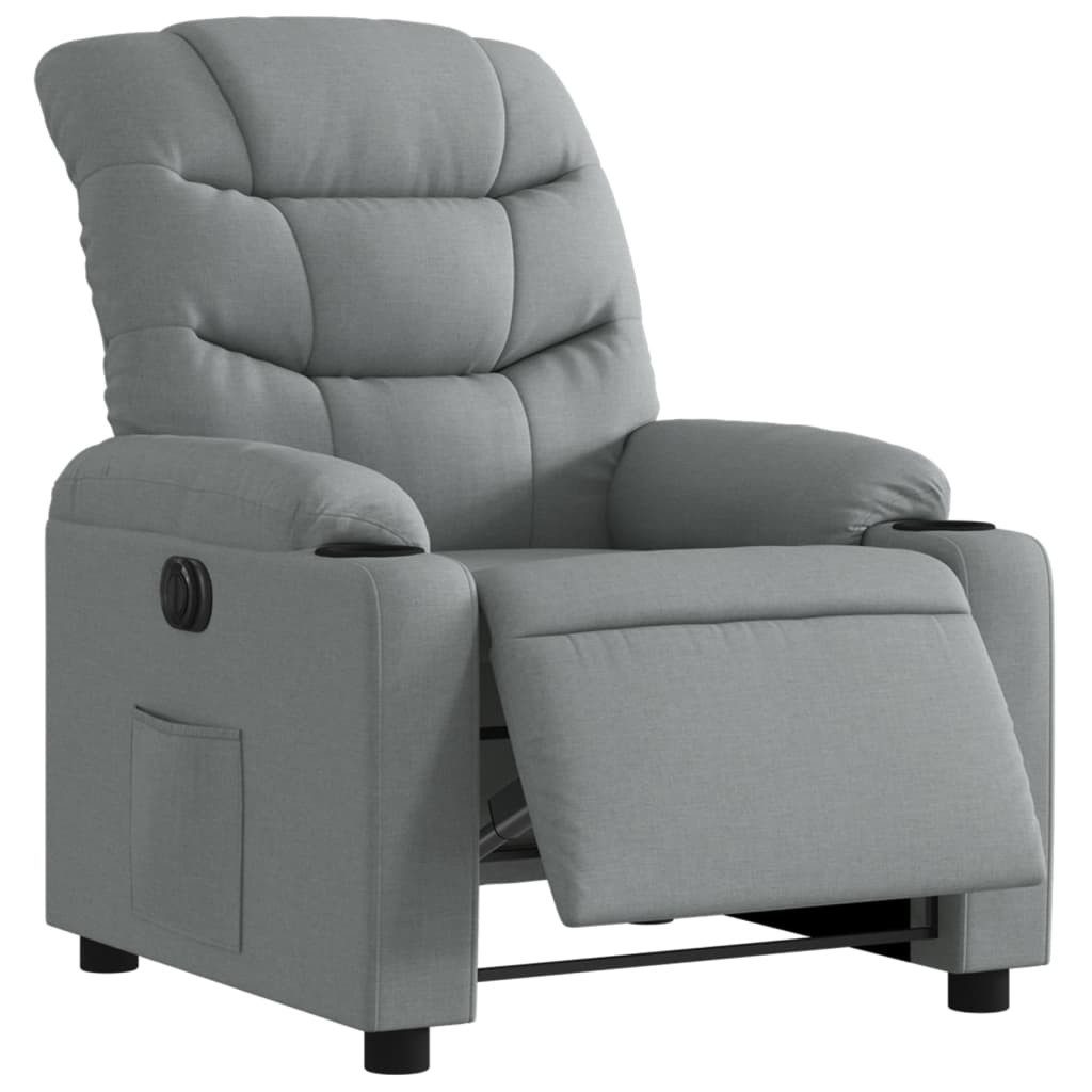 vidaXL Sessel Relaxsessel Elektrisch Hellgrau Stoff günstig online kaufen