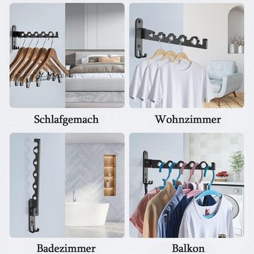 NUODWELL Wäscheständer Wand Kleiderständer Klappbar Kleiderbügel Haken Garderobenhaken Balkon