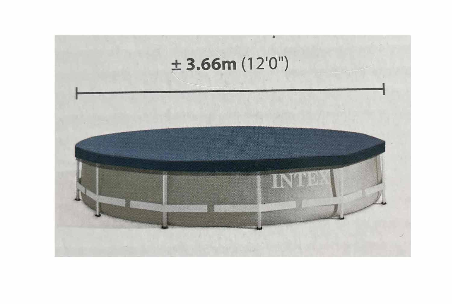 Intex Pool-Abdeckplane Krystal Clear Pool Basics (1-St), Poolabdeckung für 366cm Intex Framepool Abdeckplane
