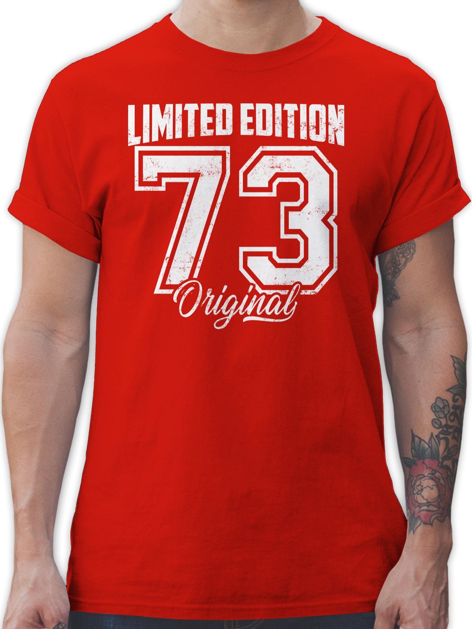 Geburtstag Edition Fünfzigster Shirtracer 50. 1973 Rot Weiß Original 01 Limited T-Shirt Vintage