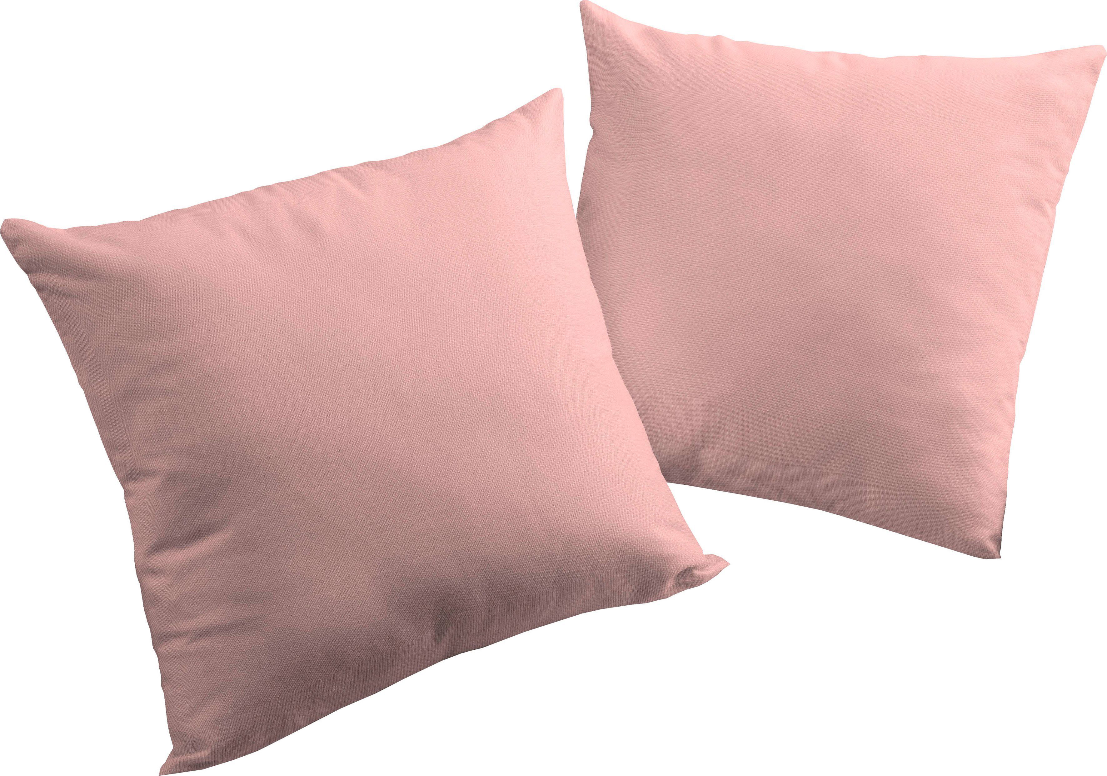 Adam Dekokissen Uni Collection, aus zertifizierter Bio-Baumwolle, Kissenhülle ohne Füllung, 1 Stück rosa