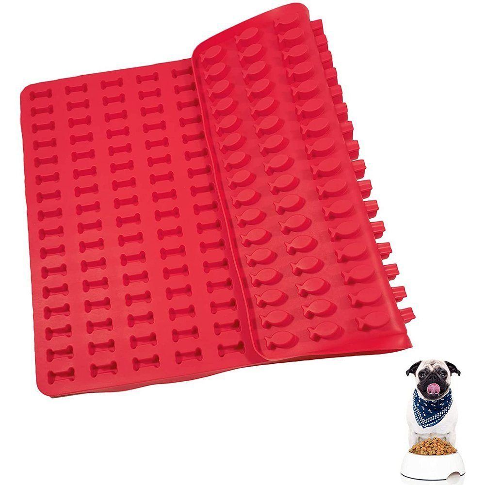 TUABUR Ausrollmatte Silikonbackmatte Form Herzförmige Silikonbackmatte für Hundekekse Rot