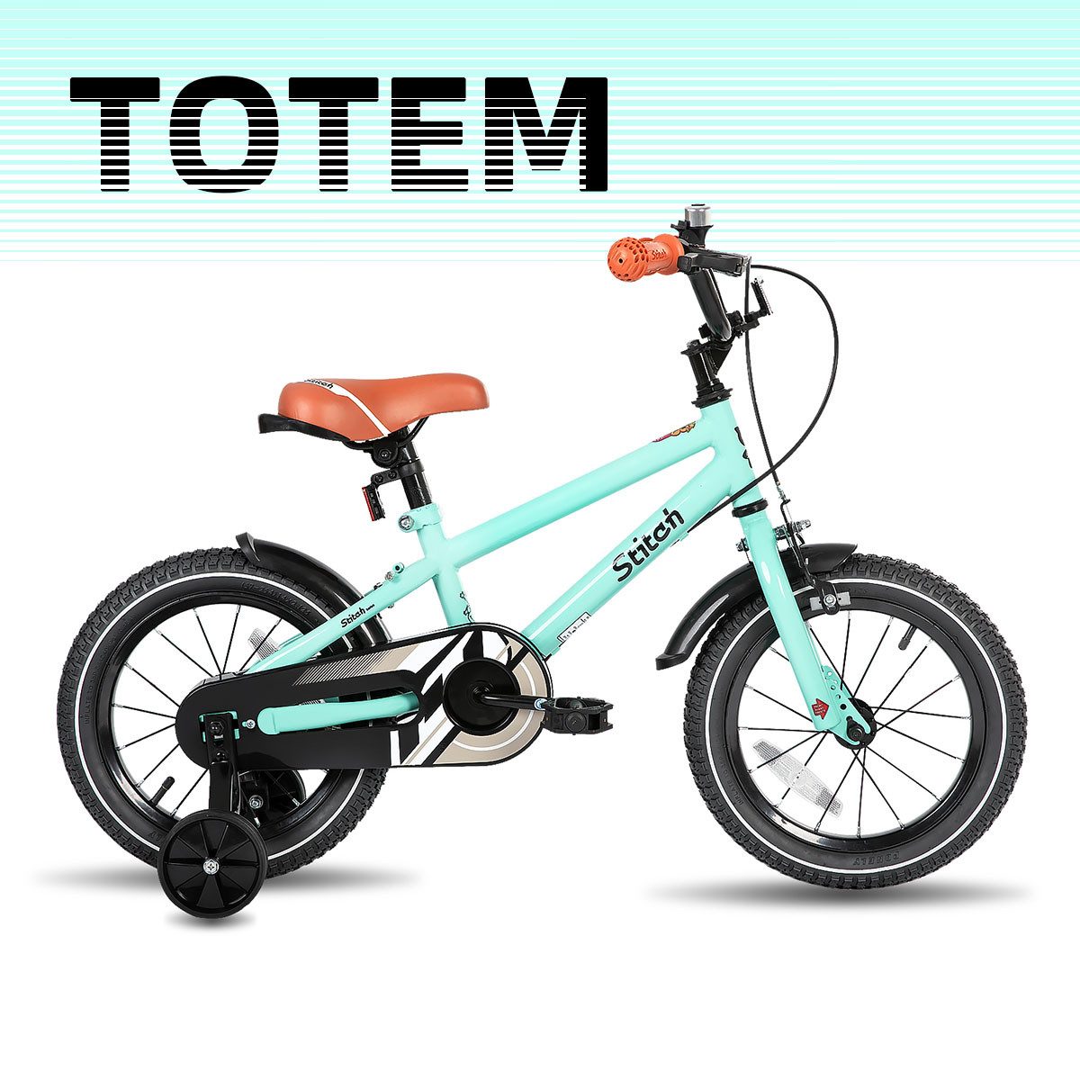 JOYSTAR Kinderfahrrad Totem 12/14/16/18/20 Zoll Kinderfahrrad für 2-11 jährige Jungen, mit Stützräder, Kotflügel, Front and rear dual brakes, Reflektorplatte