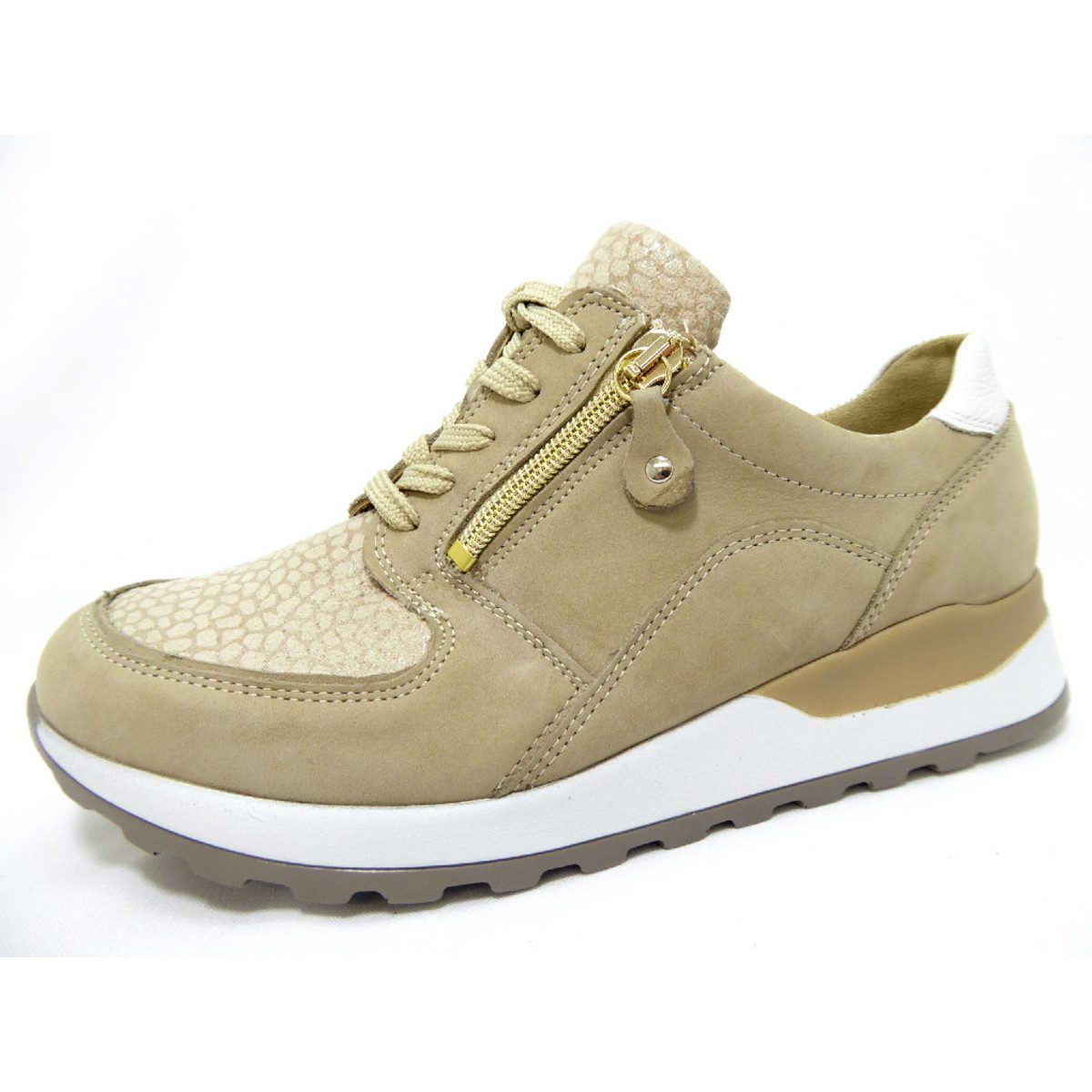 Freizeit Schnürer für Damen in beige Schnürschuh