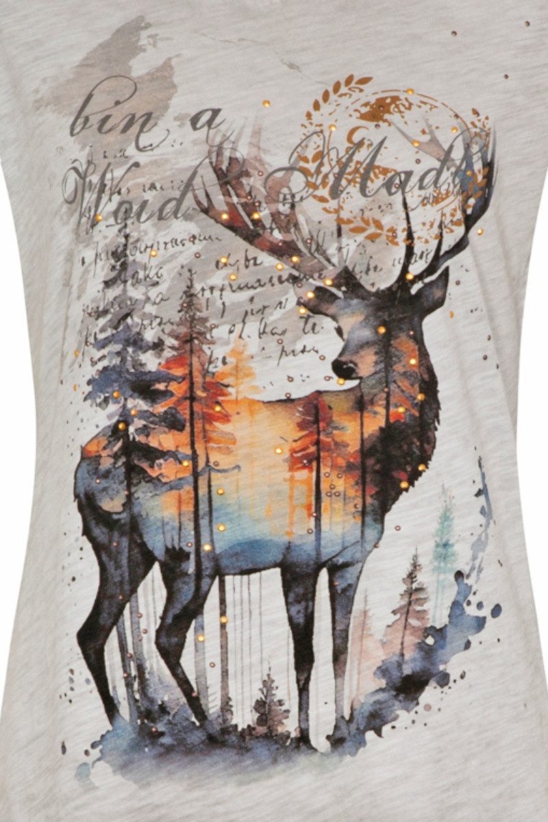 Hangowear Trachtenshirt Trachtenshirt Damen - BERNHILDE - hellgrau günstig online kaufen