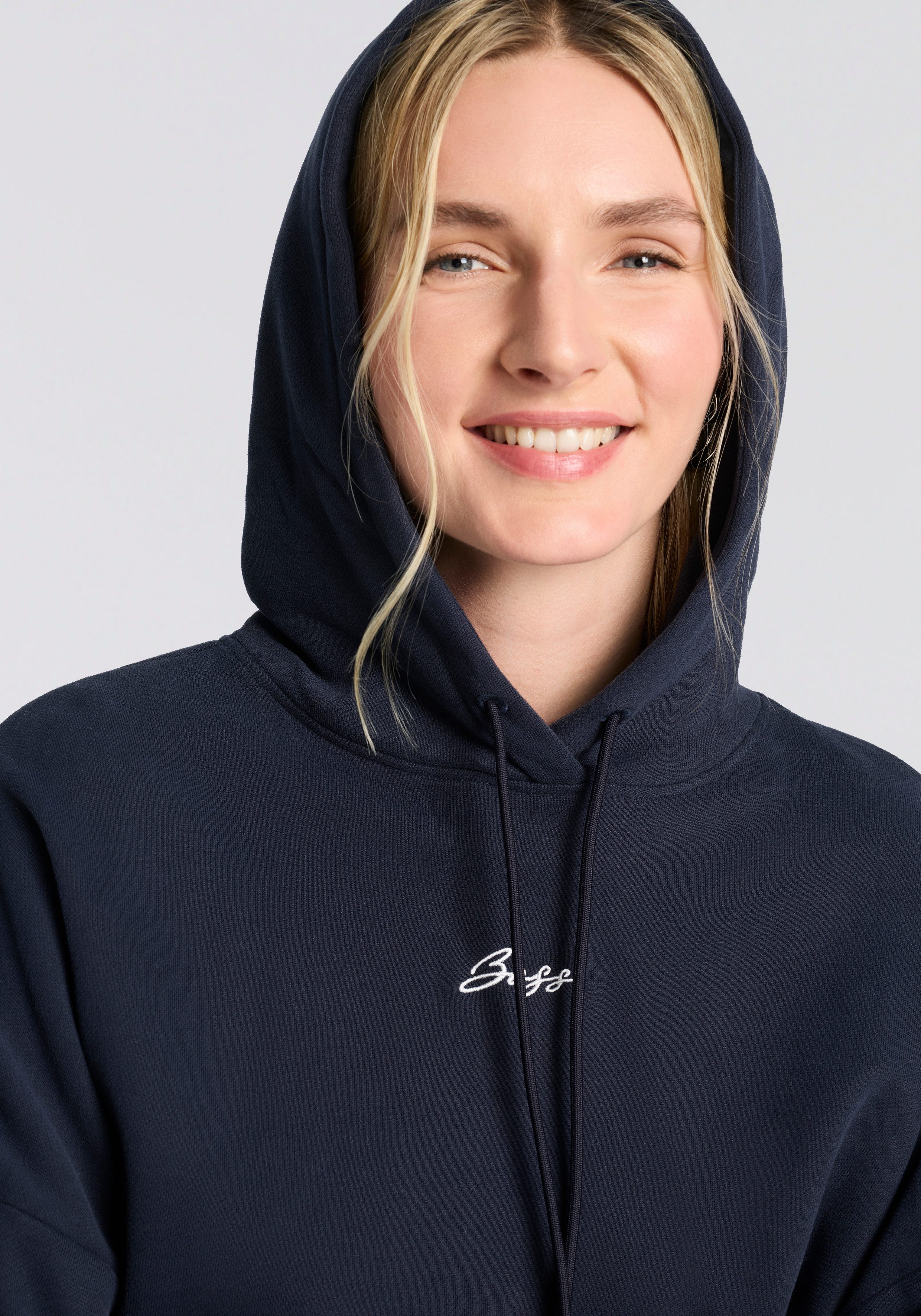 BOSS ORANGE Hoodie Ehoody Premium Damenmode mit gesticktem Logo