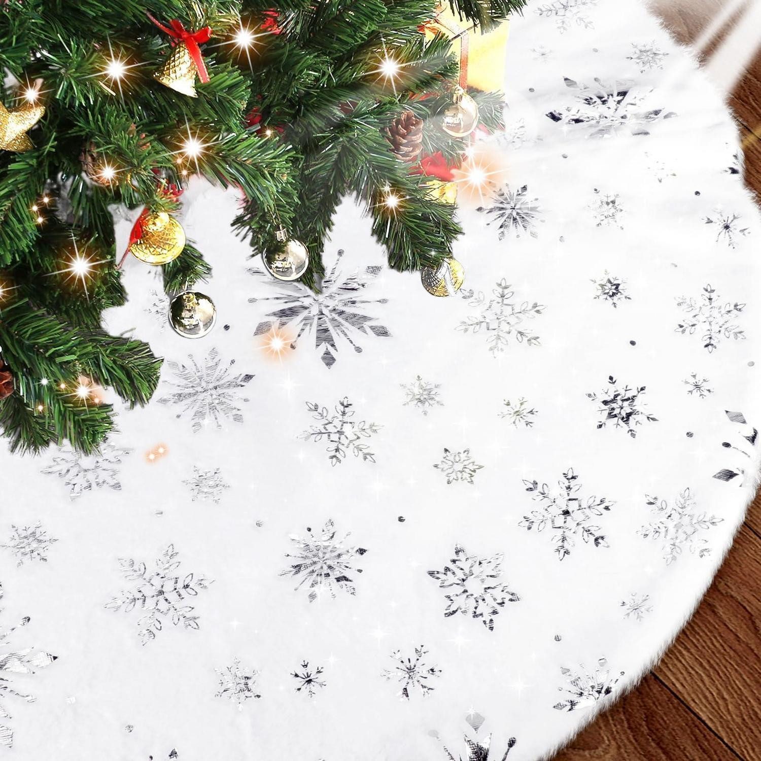 LuxusKollektion Weihnachtsbaumdecke Weihnachtsbaumdecke 90cm Schneeflocke