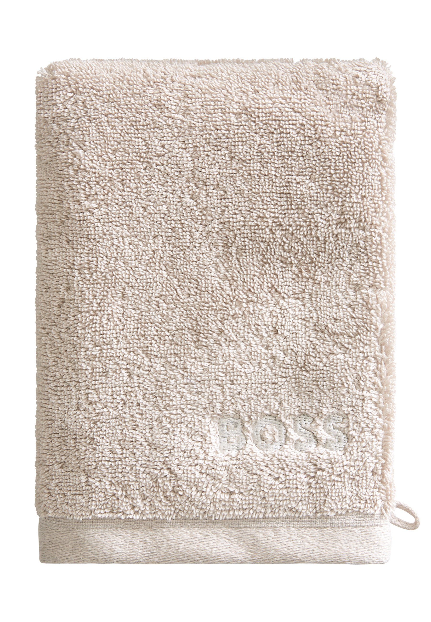 Hugo Boss Home Handtücher 4er-Set Waschhandschuhe, mit modernem Design GREIGE