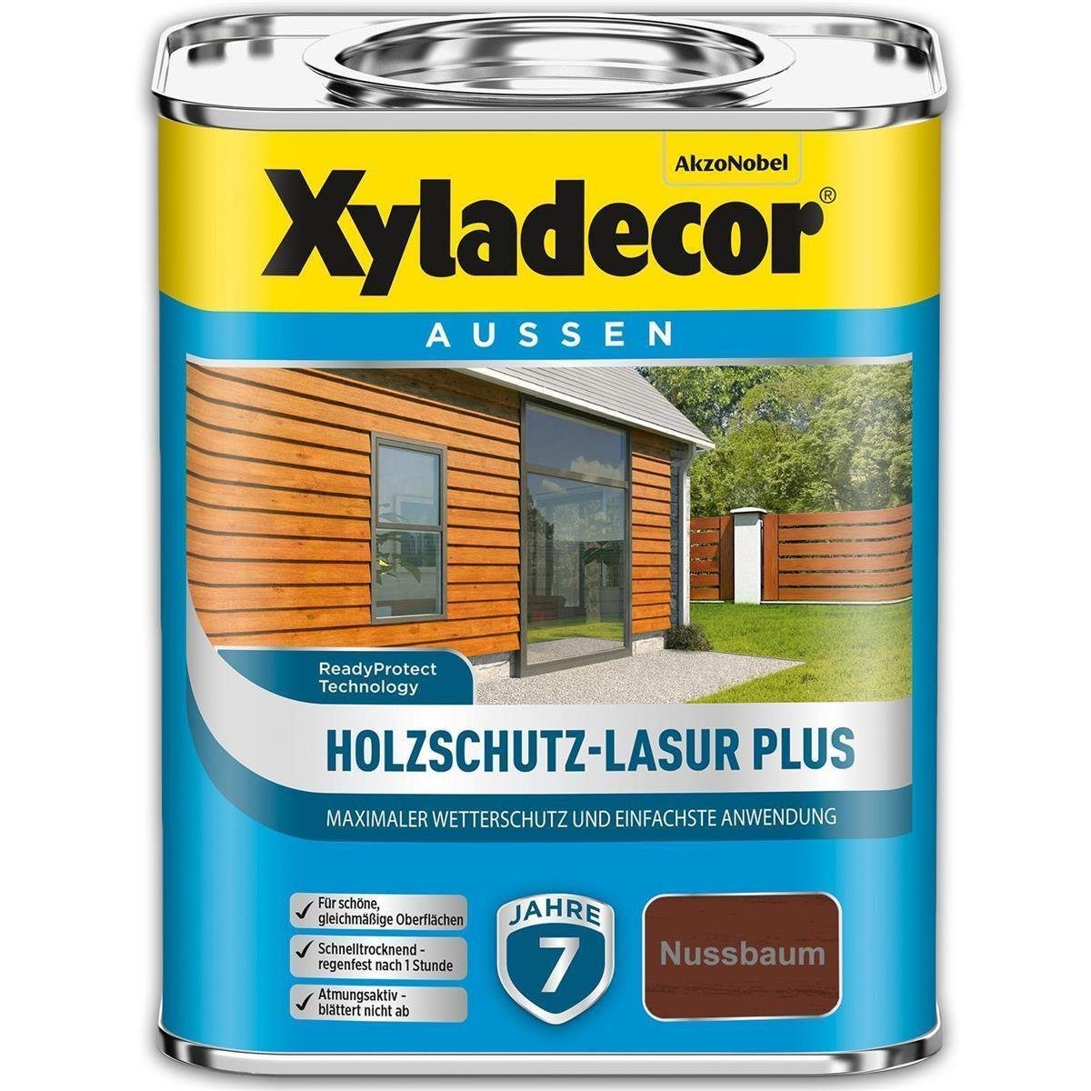 Xyladecor  Holzschutzlasur Holzschutz-Lasur PLUS 4 l Außen Imprägnierung Langzeit Nussbaum