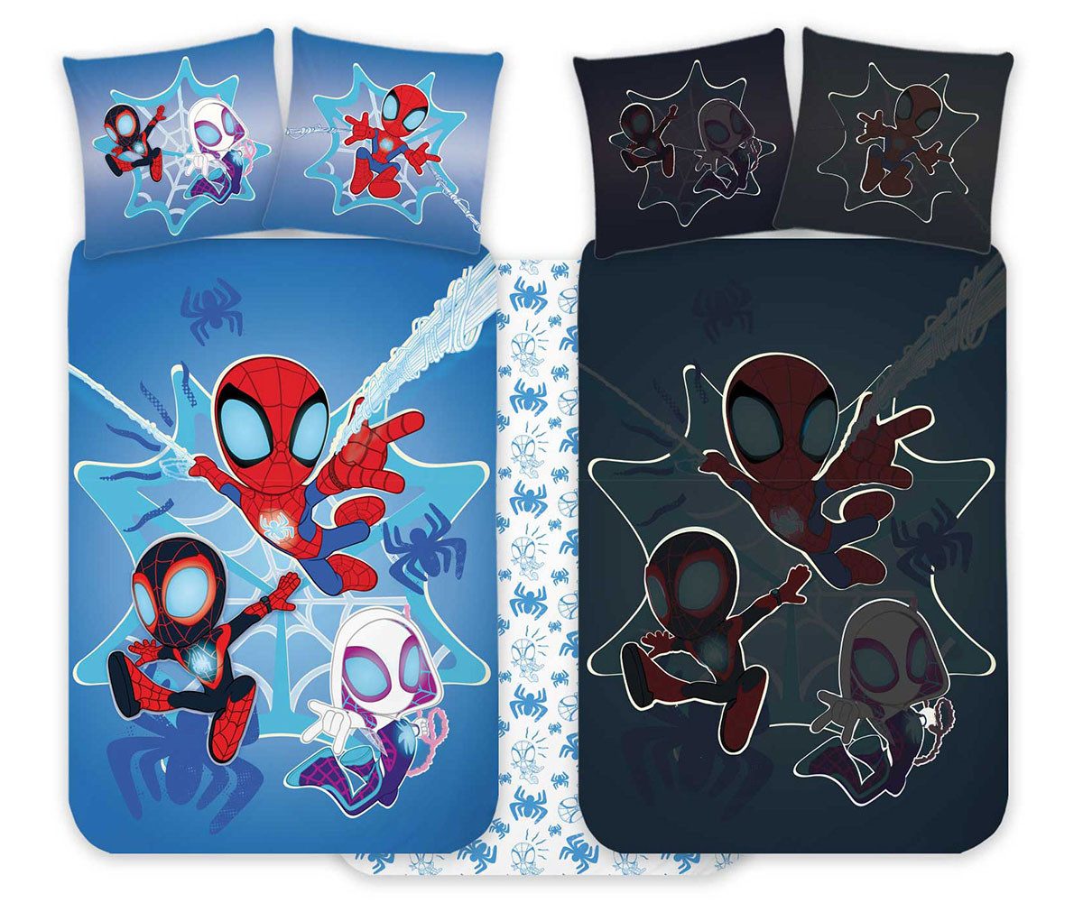 BrandMac Kinderbettwäsche Marvel Spidey and His Amazing Friends 100x135cm Spider-Man, Renforcé, 2 teilig