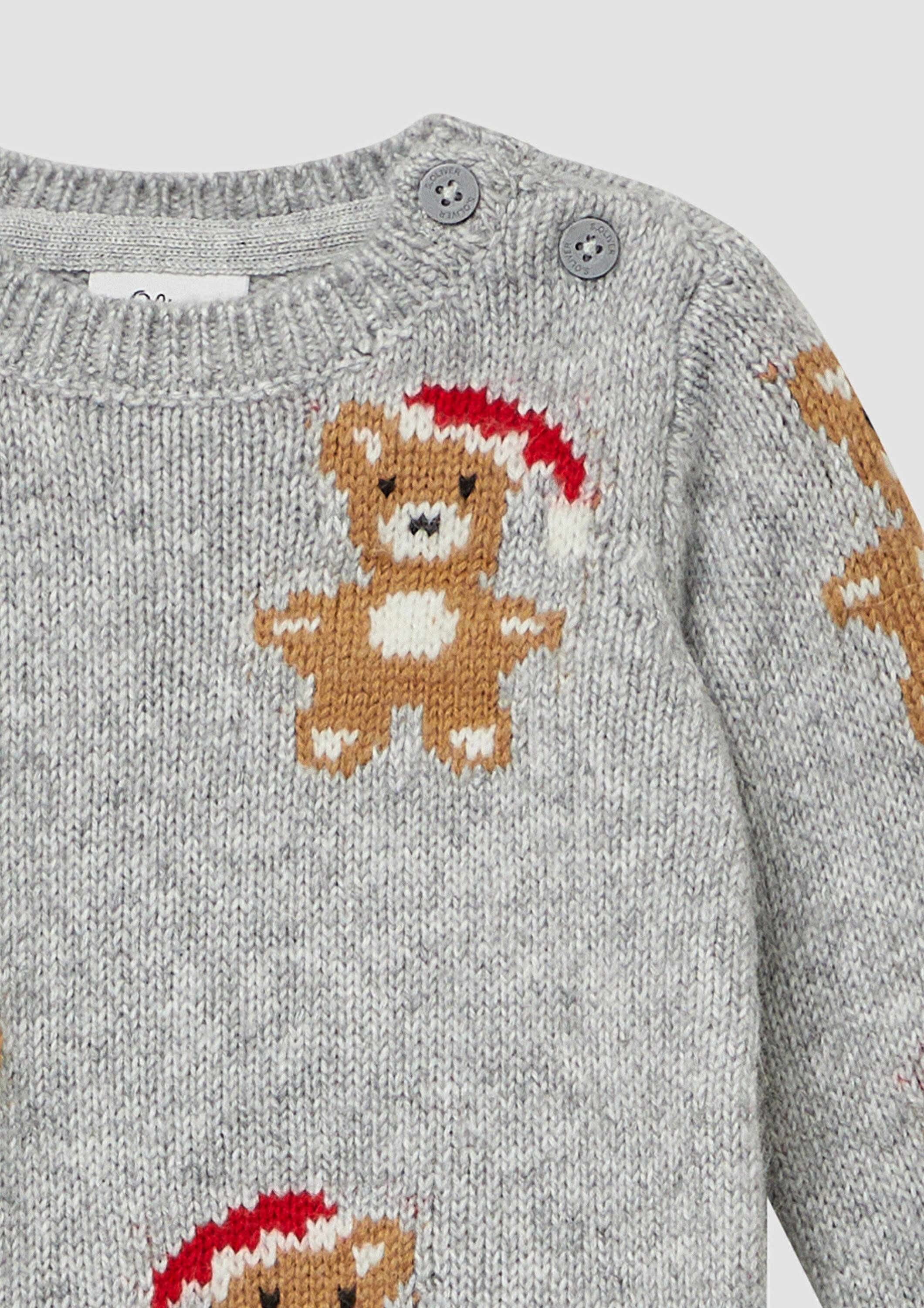 s.Oliver Longpullover Strickpullover Unisex Strickpullover mit Weihnachtsmotiven