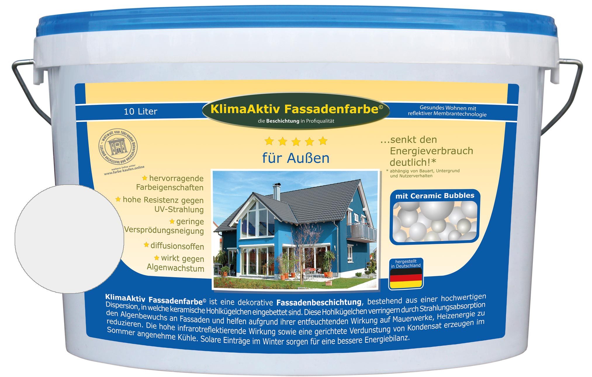 KlimaAktiv Fassadenfarbe Fassadenfarbe, Energiesparfarbe, feuchteregulierend, matt