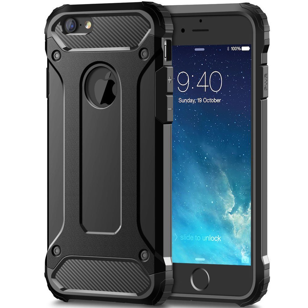 FITSU Handyhülle Outdoor Hülle für iPhone 5 / 5s / SE Schwarz, Robuste  Handyhülle Outdoor Case stabile Schutzhülle mit Eckenschutz